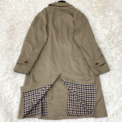 Aquascutum Trench Coat Club Check FREE SIZE Beige Authentic