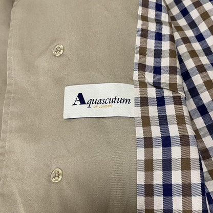 Aquascutum Trench Coat Club Check FREE SIZE Beige Authentic