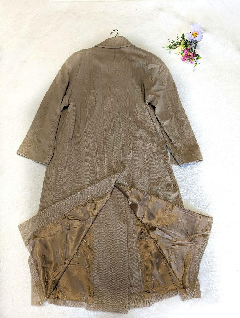 Aquascutum Long Coat Asian fit M US size S Camel Authentic