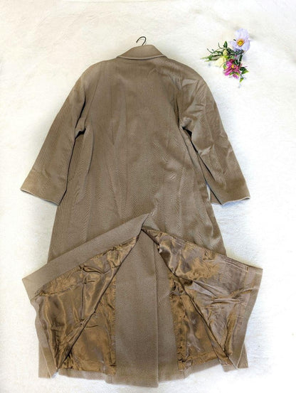 Aquascutum Long Coat Asian fit M US size S Camel Authentic