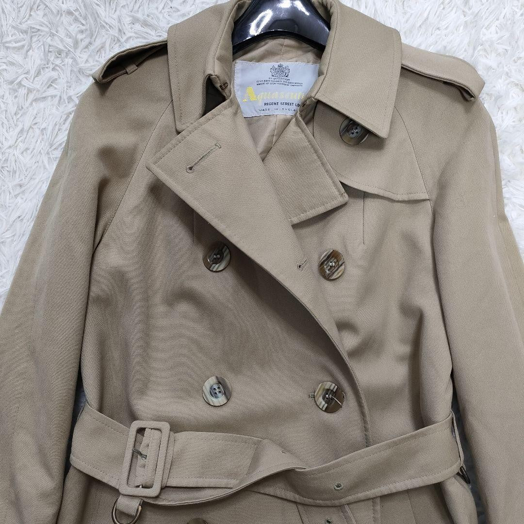 Aquascutum Trench Coat Asian fit M US size S Beige Authentic