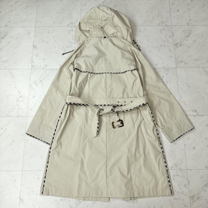 Aquascutum Trench Coat Club Check Asian fit M US size S Beige Authentic