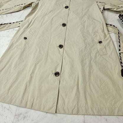 Aquascutum Trench Coat Club Check Asian fit M US size S Beige Authentic