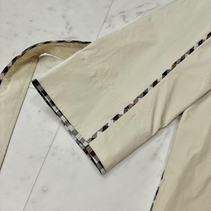 Aquascutum Trench Coat Club Check Asian fit M US size S Beige Authentic