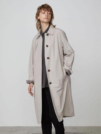 Aquascutum Trench Coat Club Check Asian fit L US size M Beige Authentic