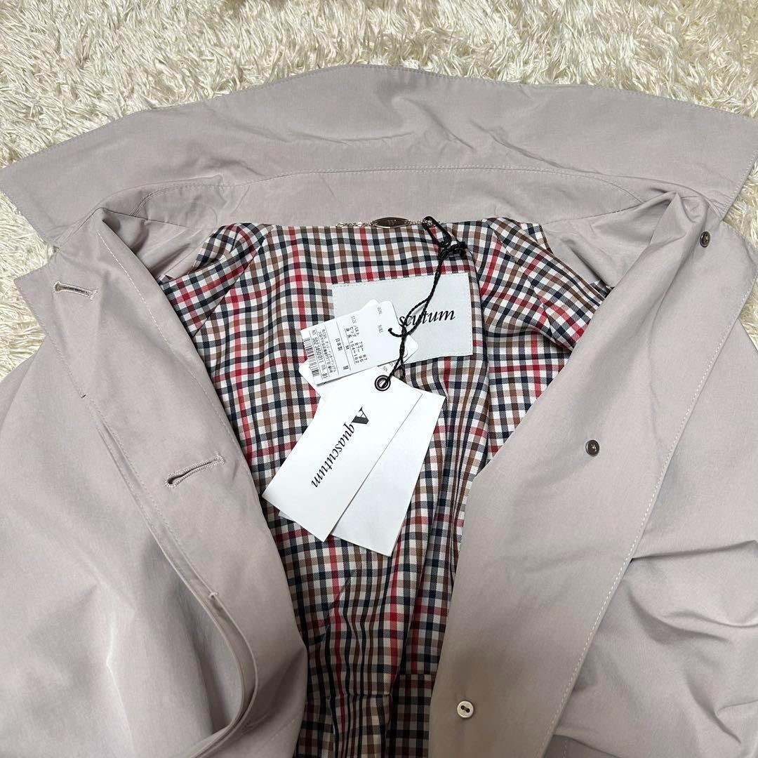 Aquascutum Trench Coat Club Check Asian fit L US size M Beige Authentic
