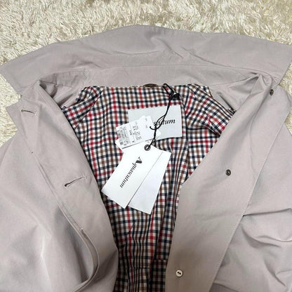 Aquascutum Trench Coat Club Check Asian fit L US size M Beige Authentic