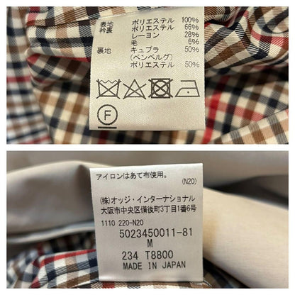Aquascutum Trench Coat Club Check Asian fit L US size M Beige Authentic