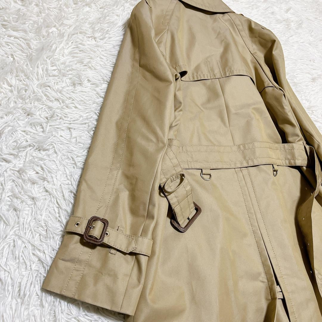 Aquascutum Trench Coat Club Check Asian fit M US size S Beige Authentic