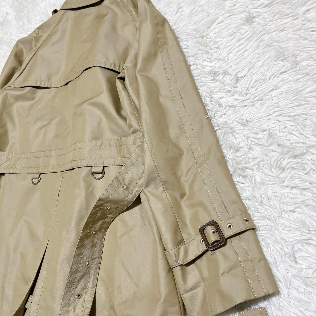 Aquascutum Trench Coat Club Check Asian fit M US size S Beige Authentic