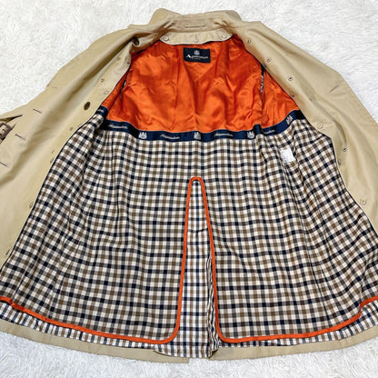 Aquascutum Trench Coat Club Check Asian fit M US size S Beige Authentic