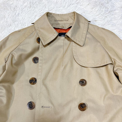 Aquascutum Trench Coat Club Check Asian fit M US size S Beige Authentic