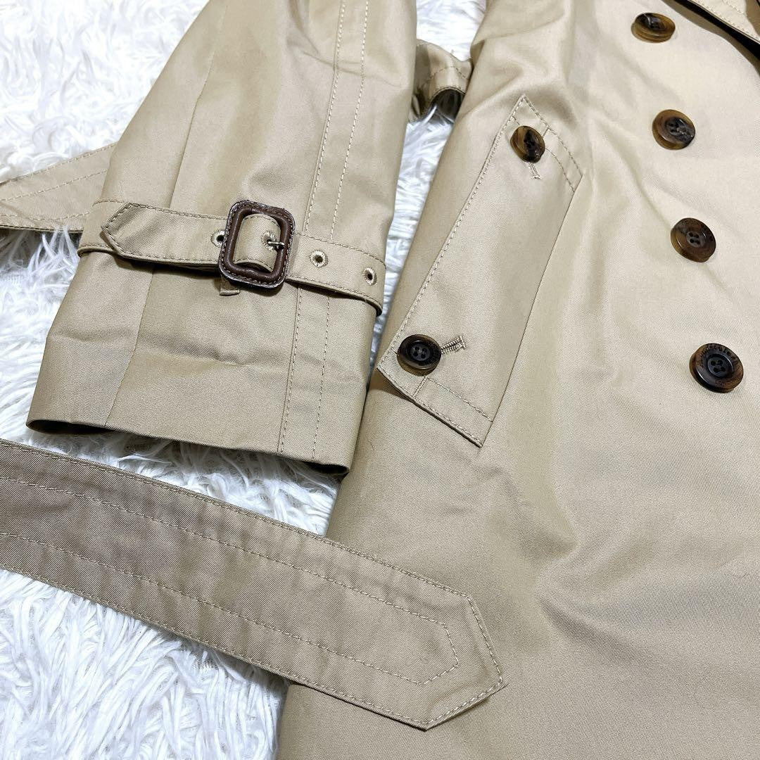 Aquascutum Trench Coat Club Check Asian fit M US size S Beige Authentic