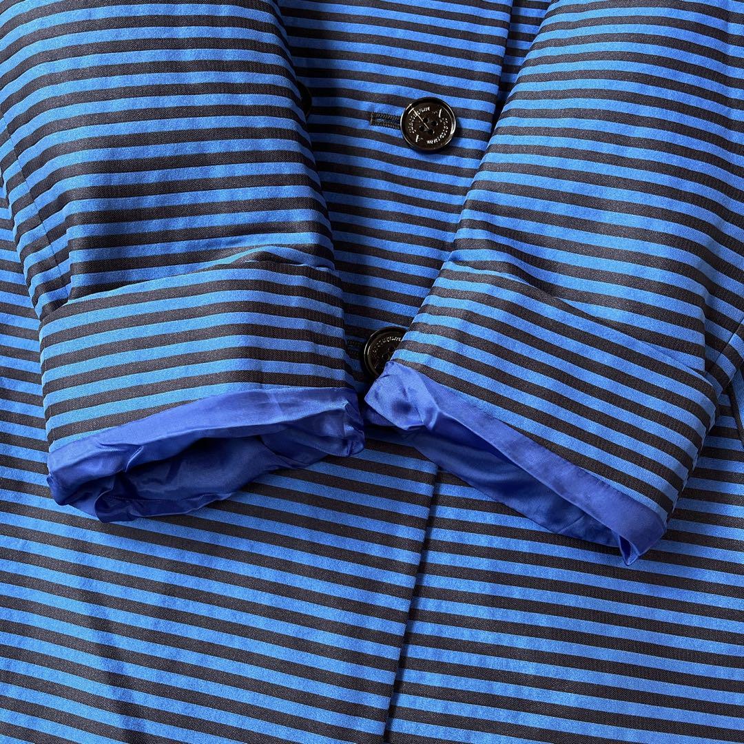 Aquascutum Short Trench Coat Asian fit M US size S Blue Black Authentic
