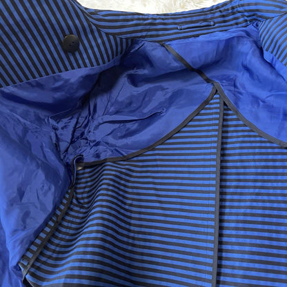 Aquascutum Short Trench Coat Asian fit M US size S Blue Black Authentic