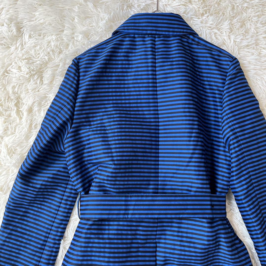 Aquascutum Short Trench Coat Asian fit M US size S Blue Black Authentic