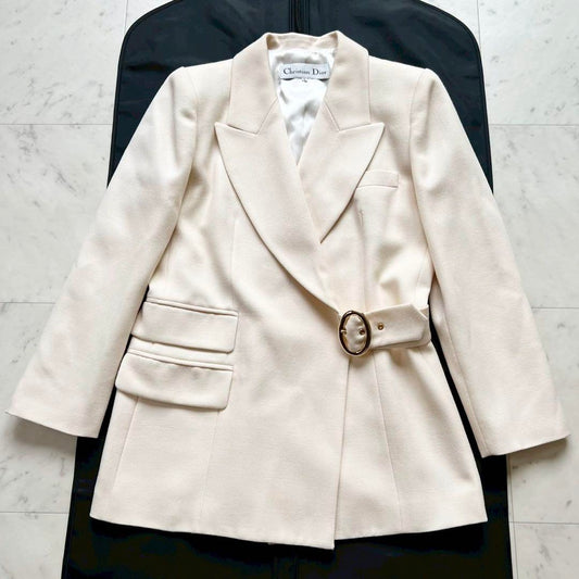 Christian Dior Tailored Jacket Asian fit L US size M Cream Authentic
