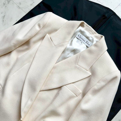 Christian Dior Tailored Jacket Asian fit L US size M Cream Authentic