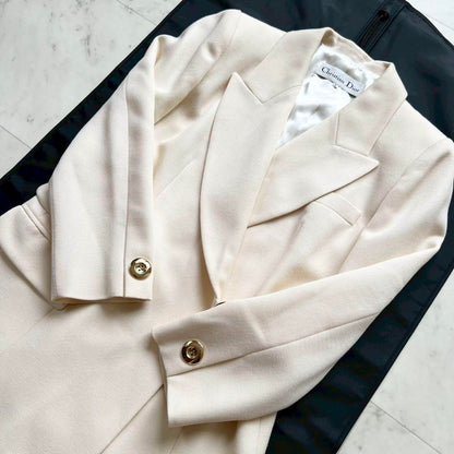 Christian Dior Tailored Jacket Asian fit L US size M Cream Authentic