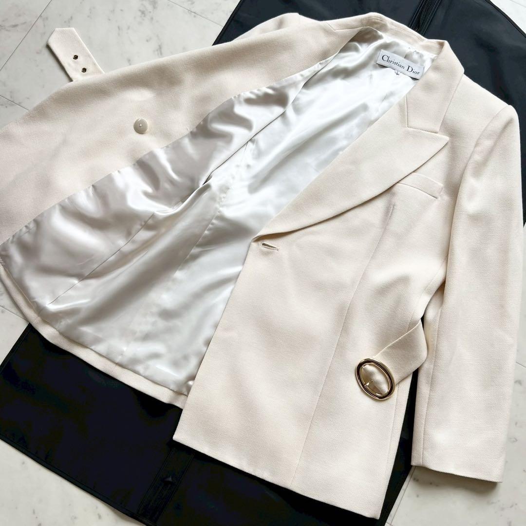 Christian Dior Tailored Jacket Asian fit L US size M Cream Authentic