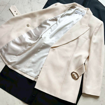 Christian Dior Tailored Jacket Asian fit L US size M Cream Authentic