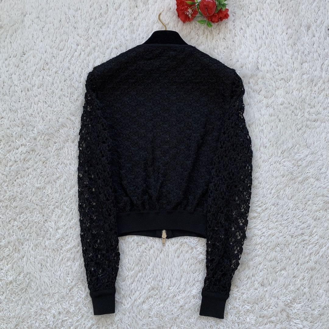 Christian Dior Lace blouson zip-up Jacket Asian fit XS 34 US size 2XS Black Auth