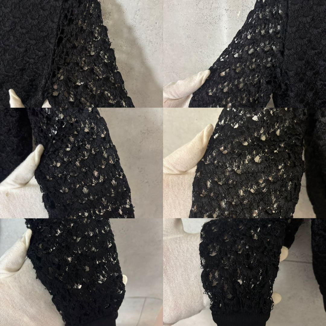 Christian Dior Lace blouson zip-up Jacket Asian fit XS 34 US size 2XS Black Auth