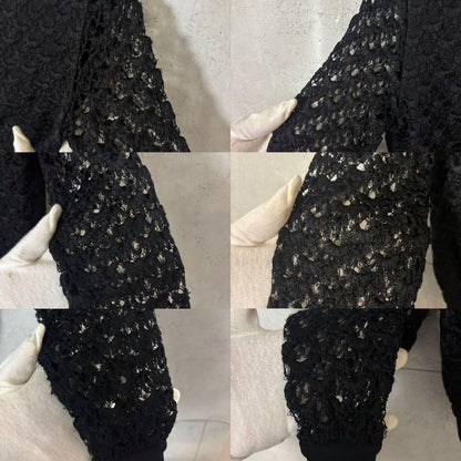 Christian Dior Lace blouson zip-up Jacket Asian fit XS 34 US size 2XS Black Auth
