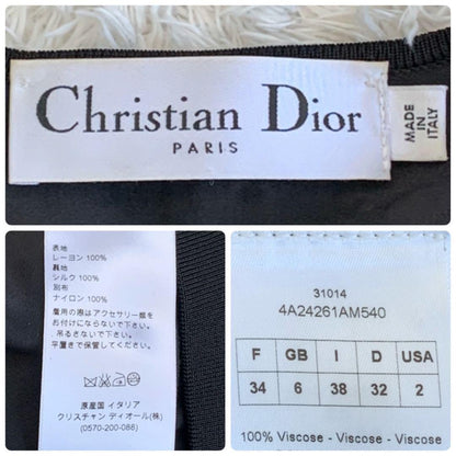 Christian Dior Lace blouson zip-up Jacket Asian fit XS 34 US size 2XS Black Auth