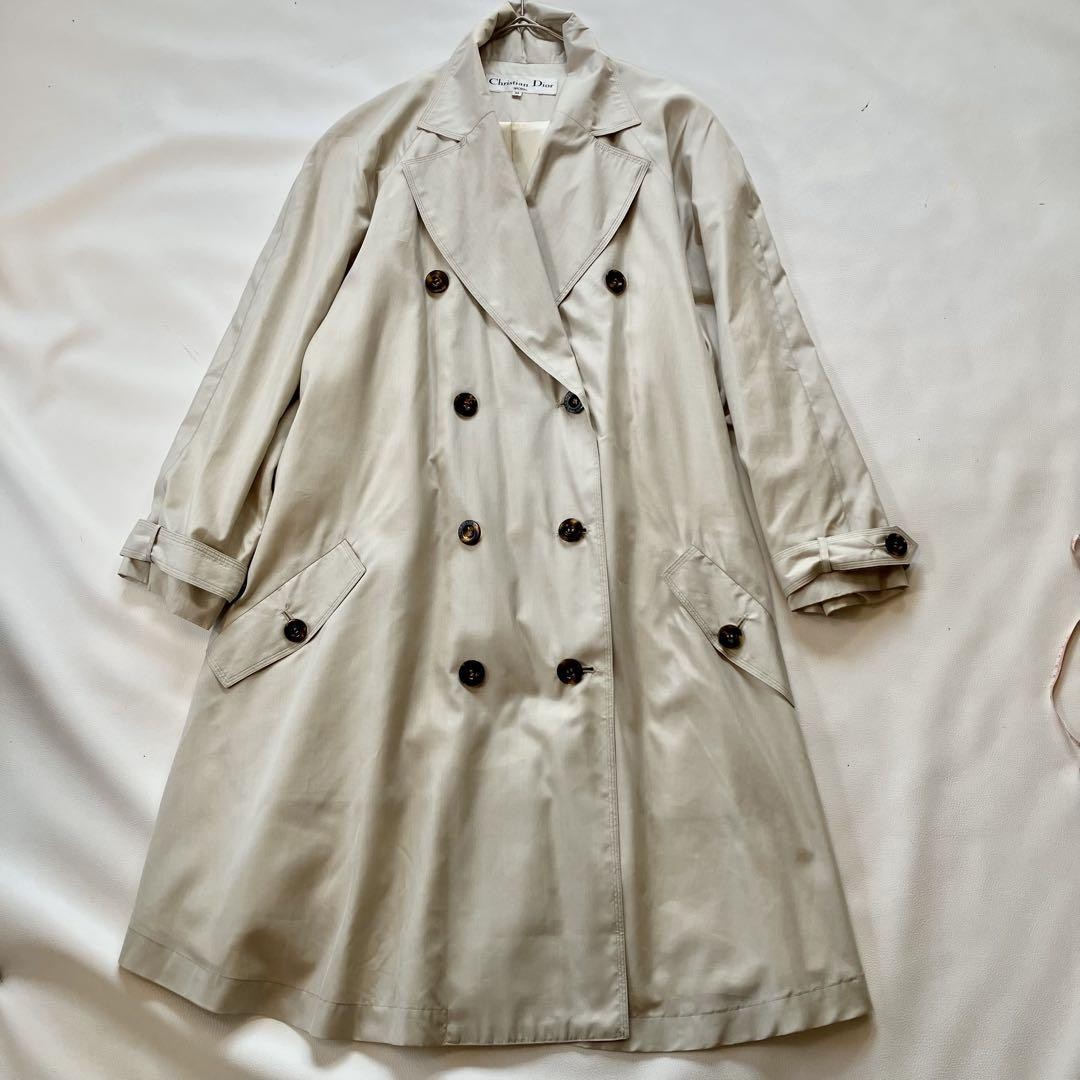 Christian Dior Trench Coat Asian fit M US size S Light Beige Authentic