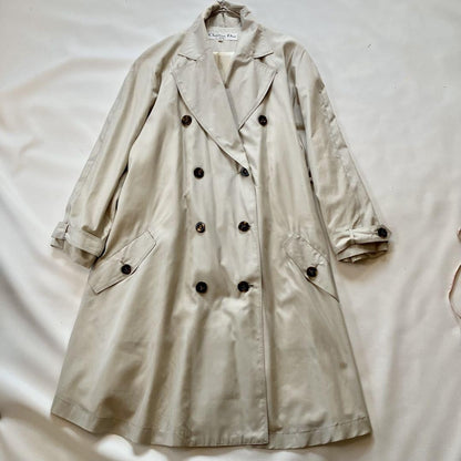 Christian Dior Trench Coat Asian fit M US size S Light Beige Authentic