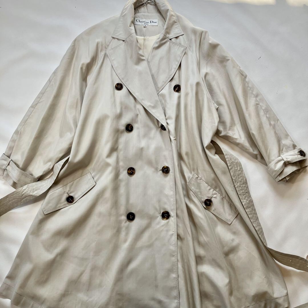 Christian Dior Trench Coat Asian fit M US size S Light Beige Authentic