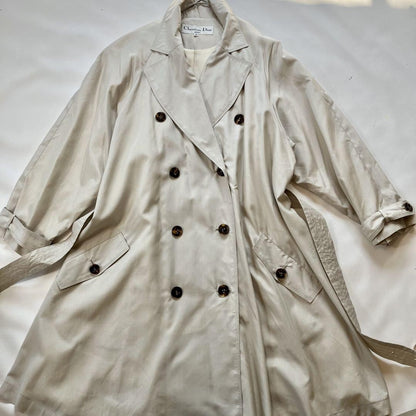 Christian Dior Trench Coat Asian fit M US size S Light Beige Authentic