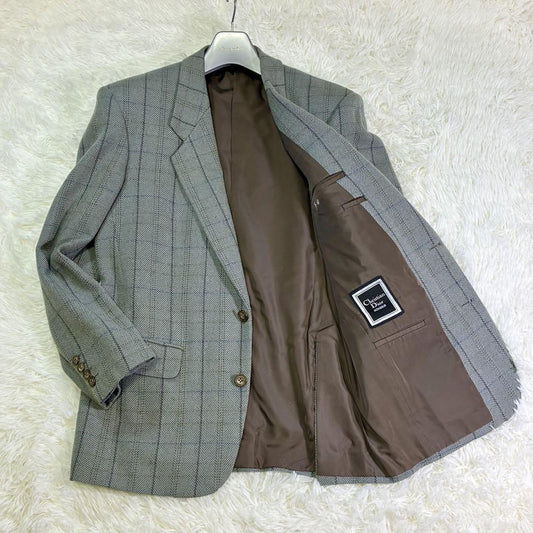 Christian Dior MONSIEUR Tailored Jacket Asian fit L US size M Gray Blue Auth
