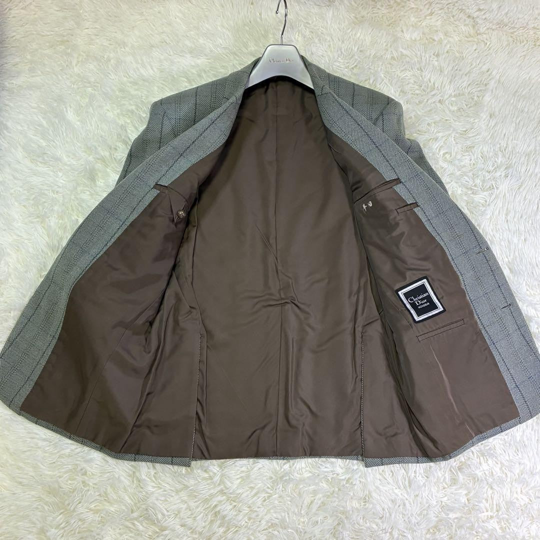 Christian Dior MONSIEUR Tailored Jacket Asian fit L US size M Gray Blue Auth