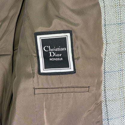 Christian Dior MONSIEUR Tailored Jacket Asian fit L US size M Gray Blue Auth