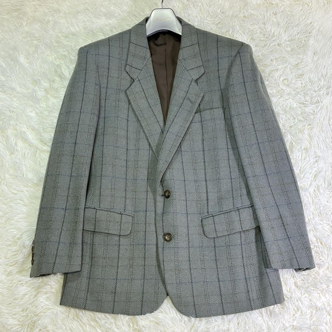 Christian Dior MONSIEUR Tailored Jacket Asian fit L US size M Gray Blue Auth