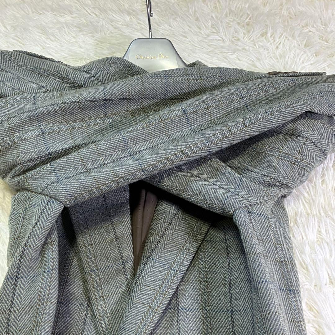 Christian Dior MONSIEUR Tailored Jacket Asian fit L US size M Gray Blue Auth