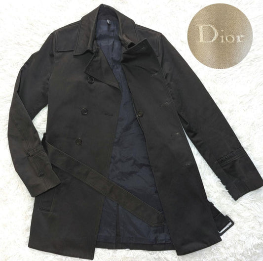 Dior Homme Trench Coat Asian fit M US size S Black Authentic