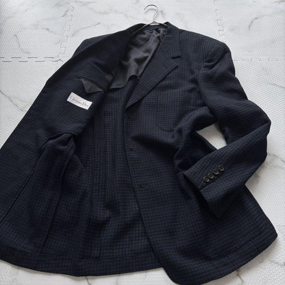 Christian Dior Tailored Jacket Asian fit XL US size L Black Blue Authentic