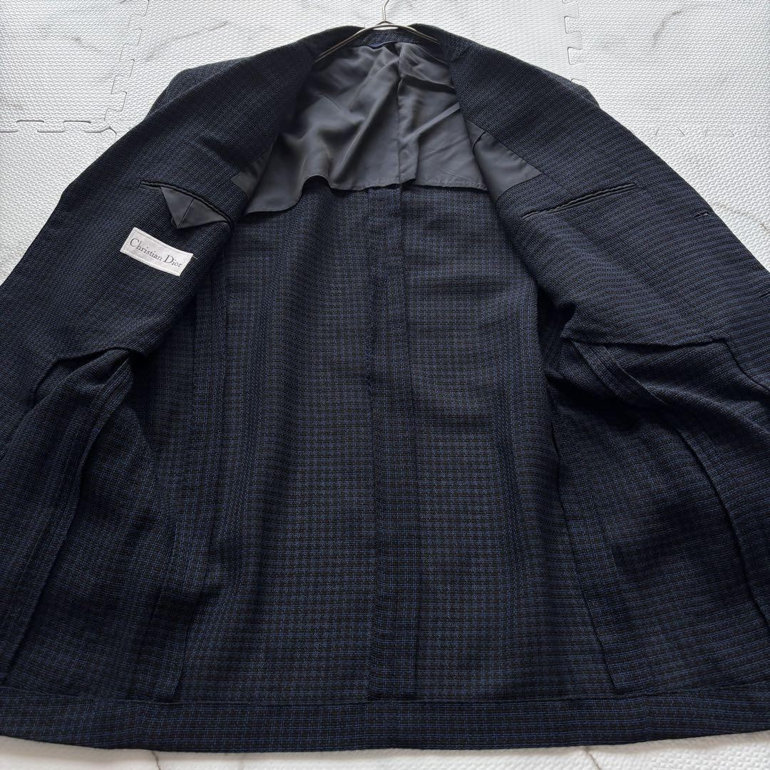 Christian Dior Tailored Jacket Asian fit XL US size L Black Blue Authentic