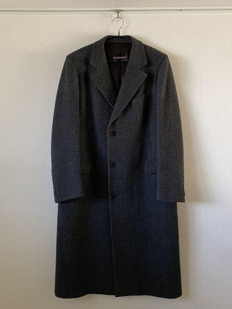 Saint Laurent Long Coat Asian fit XL US size L Dark Gray Authentic
