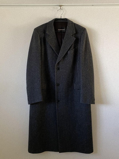 Saint Laurent Long Coat Asian fit XL US size L Dark Gray Authentic