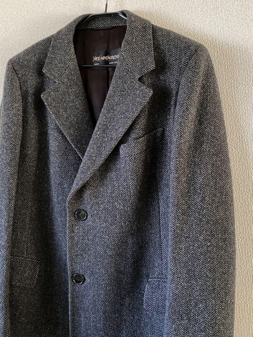 Saint Laurent Long Coat Asian fit XL US size L Dark Gray Authentic