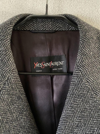 Saint Laurent Long Coat Asian fit XL US size L Dark Gray Authentic