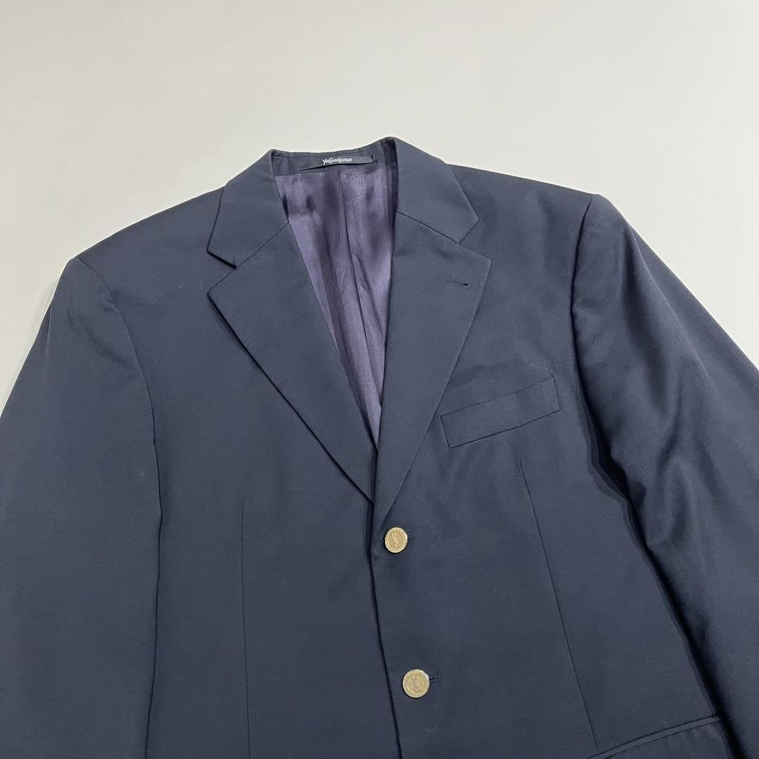Saint Laurent Tailored Jacket FREE SIZE Navy Authentic