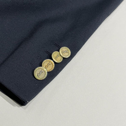 Saint Laurent Tailored Jacket FREE SIZE Navy Authentic