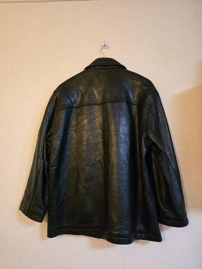 Saint Laurent Jacket Asian fit L US size M Leather Black Authentic