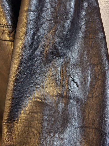 Saint Laurent Jacket Asian fit L US size M Leather Black Authentic