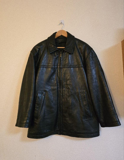 Saint Laurent Jacket Asian fit L US size M Leather Black Authentic